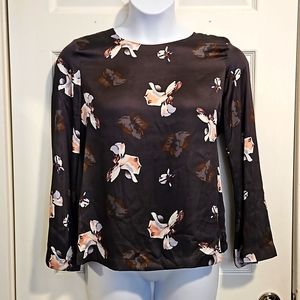 Banana Republic, floral, lightweight, lined, long sleeve, blouse. Size M